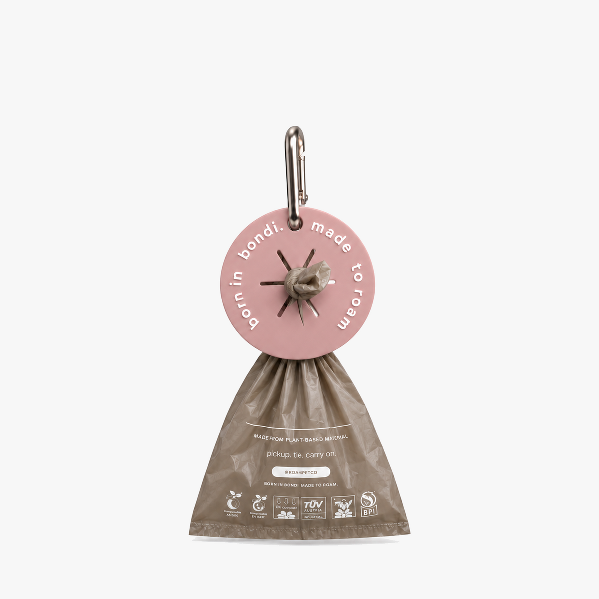 poo bag holder - blush pink