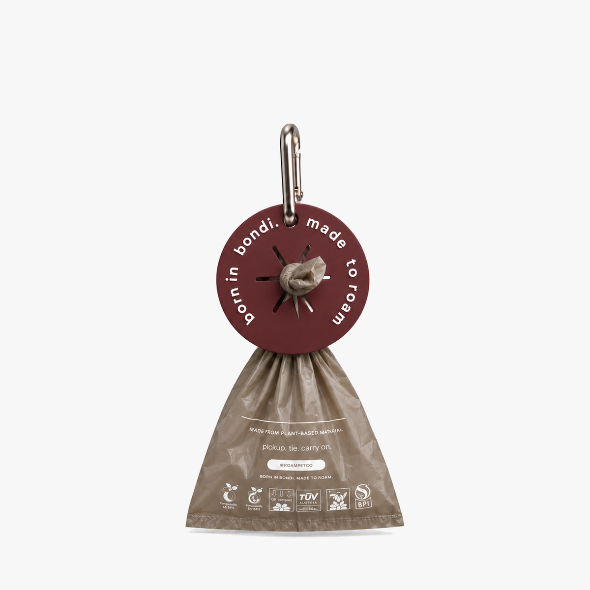 poo bag holder - burgundy
